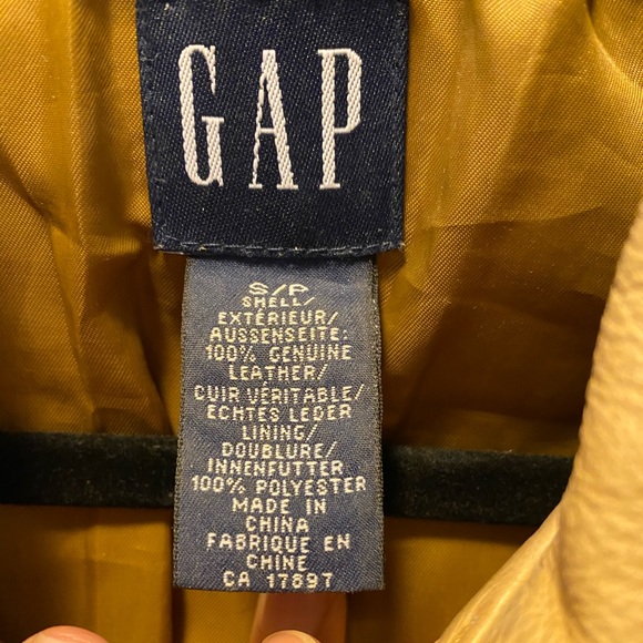 The Gap, vintage mustard leather jacket, size S - Picture 3 of 6